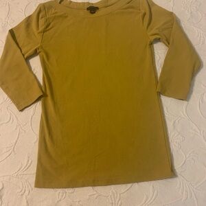Women’s Long Sleeve Boatneck Top -  Mustard